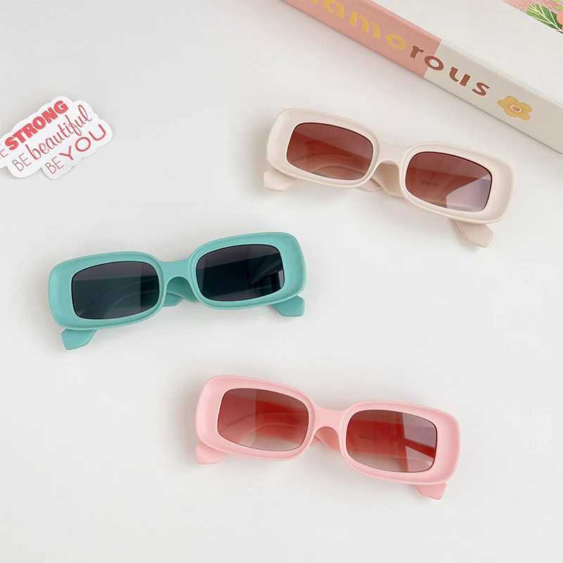 2024 New Children Solid Rectangular Sunken Girls Boys Fashion Outdoor UV400 Protection Sunglasses Kids Sunglasses Z260305