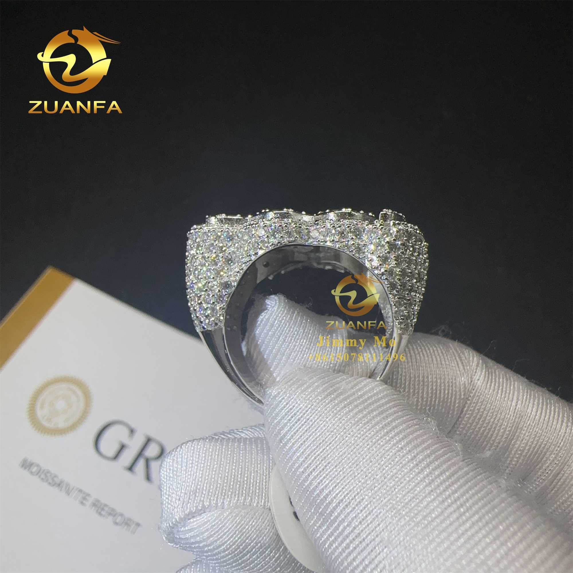2024 New Design Buss Down GRA Certificates Religious 925 Sterling Silver VVS Moissanite Diamond Hip Hop Iced Out Allah Ring Men