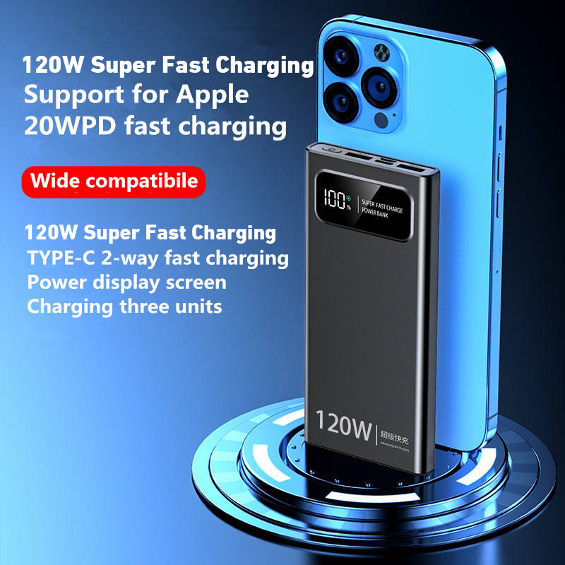 100000mAh Power Bank 120W Super Fast Charger Large Capacity Mobile Power Portable External Battery for iPhone Samsung 2025New