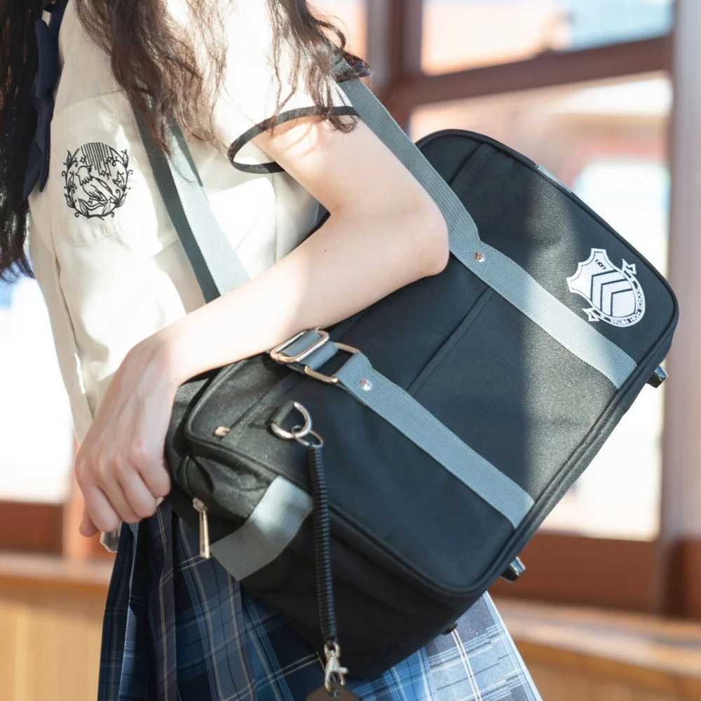 Amamiya Ren Joker Syujin High School cosplay Student JK Uniform Shooter Bag Travel Black Handbag Accessories Y241231