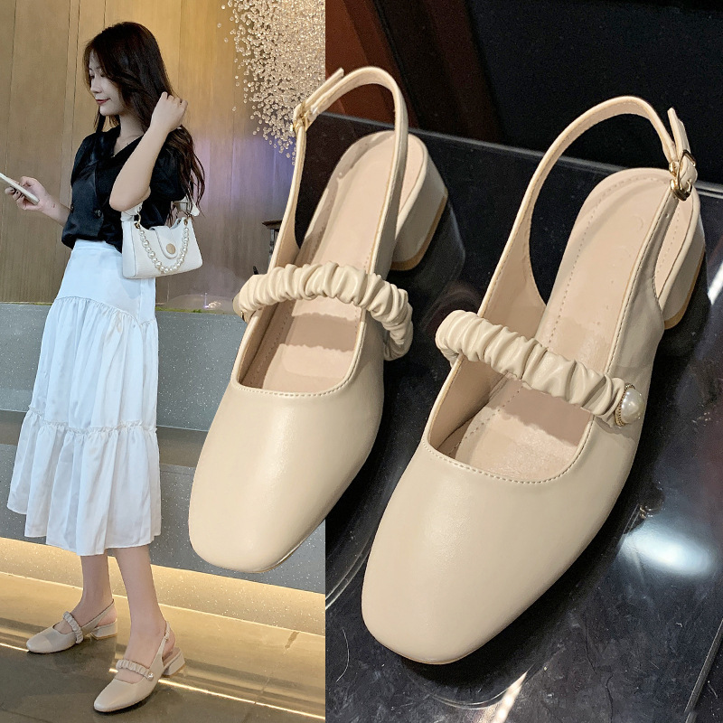 Ddmywed Summer Korean Thick Fairy Style Medium Heel With Back Air Mary Jane Women's Fashion Sandals Chinese Brand Shoes F0102-28 ddmythur