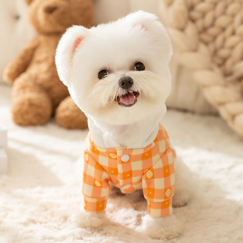 Autumn and winter dog clothes full of prints hooded traction hoodie, small and medium-sized dog cat pet clothes HS62