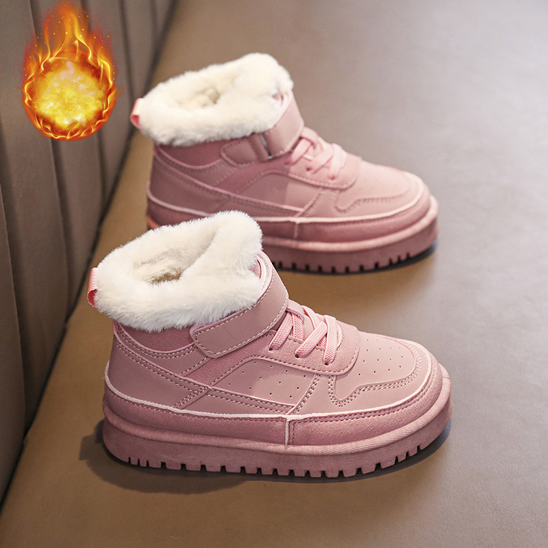 Children Warm Boots Boys Girls Winter Snow Boots with Fur Kidsnest Kids Snow Boots Children Soft Bottom Shoes Sizes US11C-US6Y