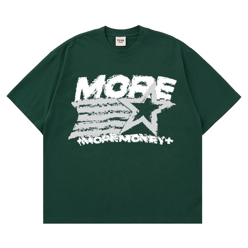 Men Tshirt Oversized Cotton Star Y2k Streetwear Harajuku Short Sleeve Tee Tops Graphic Vintage Aesthetic Korean Fashion Clothing 241231