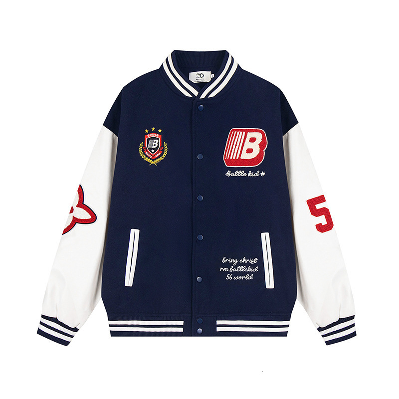 Men s Jackets Men Vintage Varsity Baseball Jacket Cartoon Animal Heart Flower Embroidery College Streetwear Harajuku Couple Bomber Coats 230808