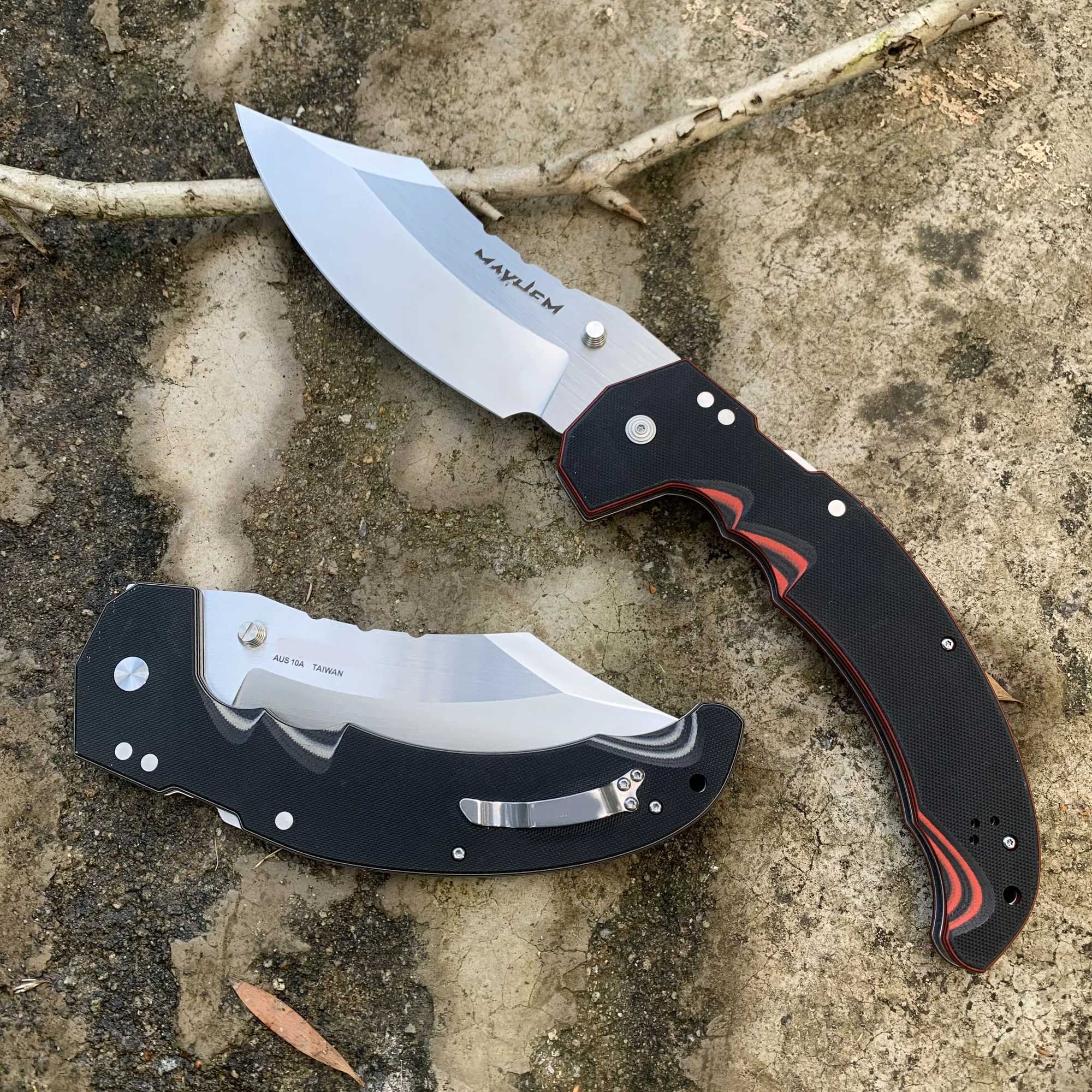 High hardness Cold Large Camping Tactical Hunting Knife AUS10A Blade Outdoor Folding Survival Tools For Men Jungle combat KnivesXJ250102