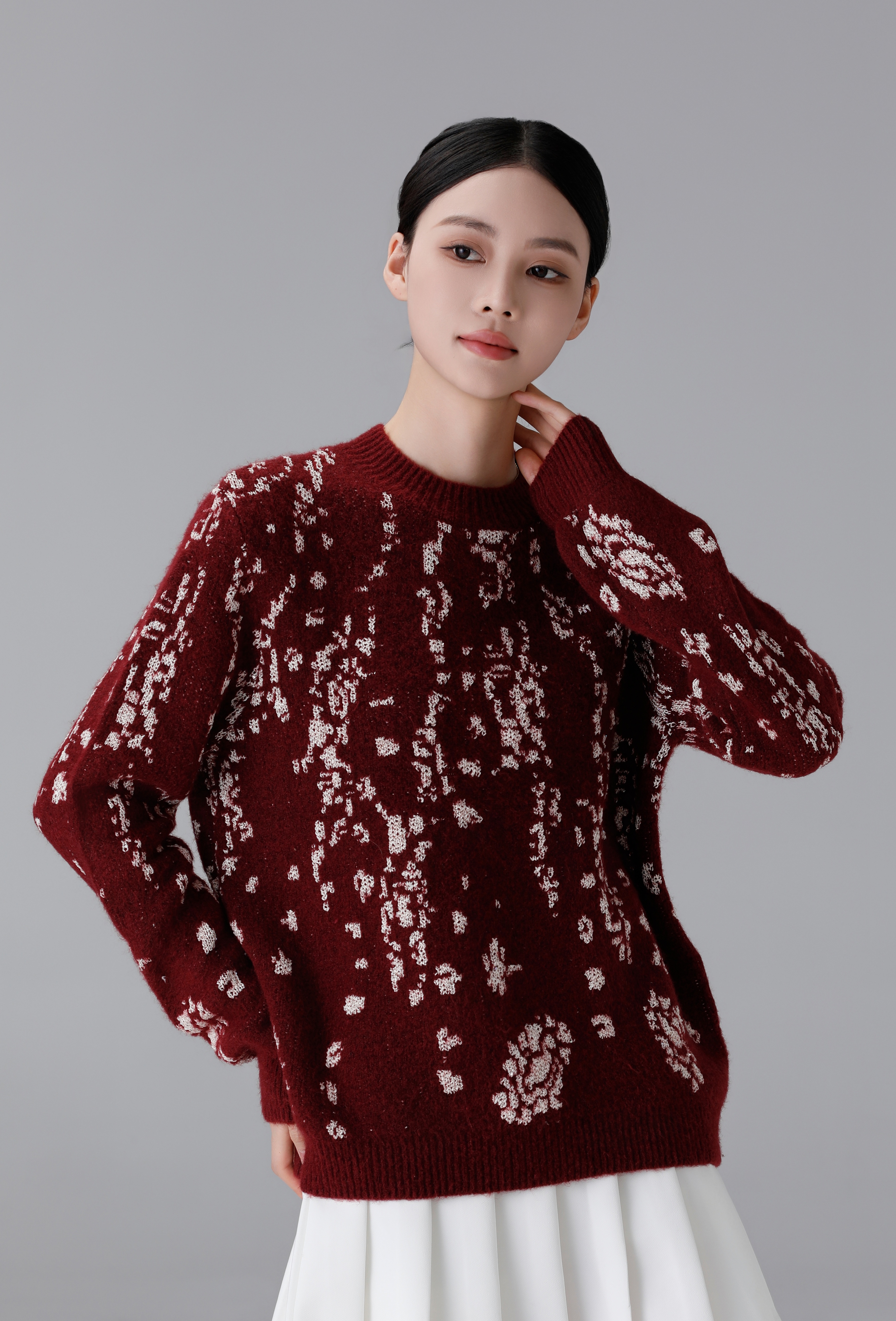 Casual Women's Knitted Top - Soft Comfort Fit with Elastic Waistband