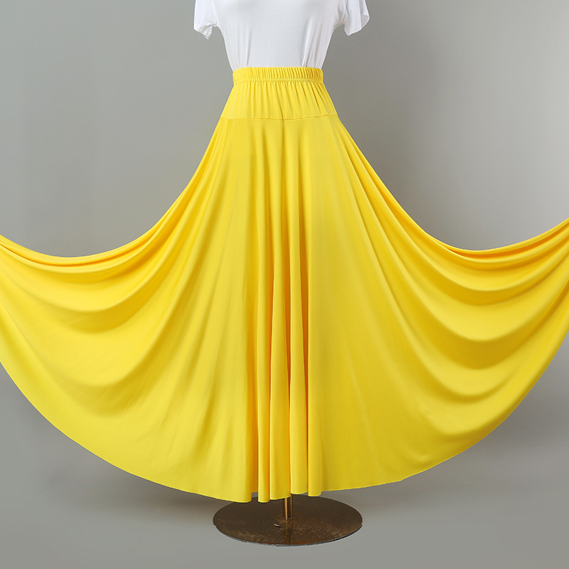 L951 new square dance skirt dance skirt dancing skirt milk silk skirt long skirt ballroom dance skirt big swing skirt