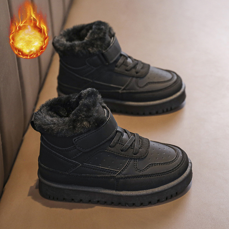 Children Warm Boots Boys Girls Winter Snow Boots with Fur Kidsnest Kids Snow Boots Children Soft Bottom Shoes Sizes US11C-US6Y