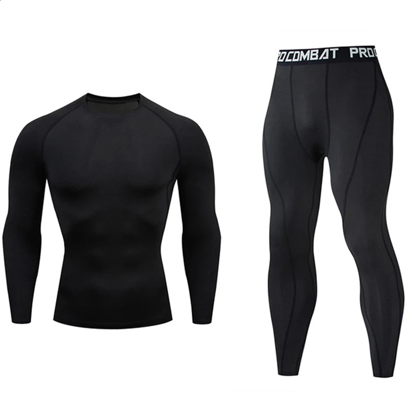 Mens Running Set Gym Jogging Thermo underwear xxxxl Second skin Compression Fitness MMA rashgard Male Quick dry Track suit 241231