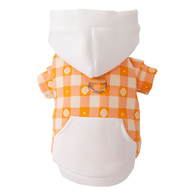 Autumn and winter dog clothes full of prints hooded traction hoodie, small and medium-sized dog cat pet clothes HS62