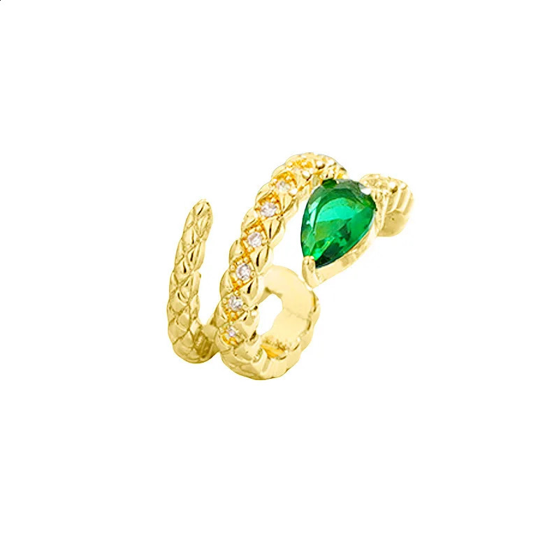 1PC Fashion Green Clip Earring Simple Snake Ear Cuff For Women Girl Jewelry Gift No Piercing Brincos Pendientes 241225