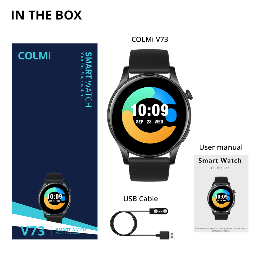 COLMI V73 Smartwatch AMOLED Display Bluetooth Calls Health Fitness Tracking Smart Watch for Men Women
