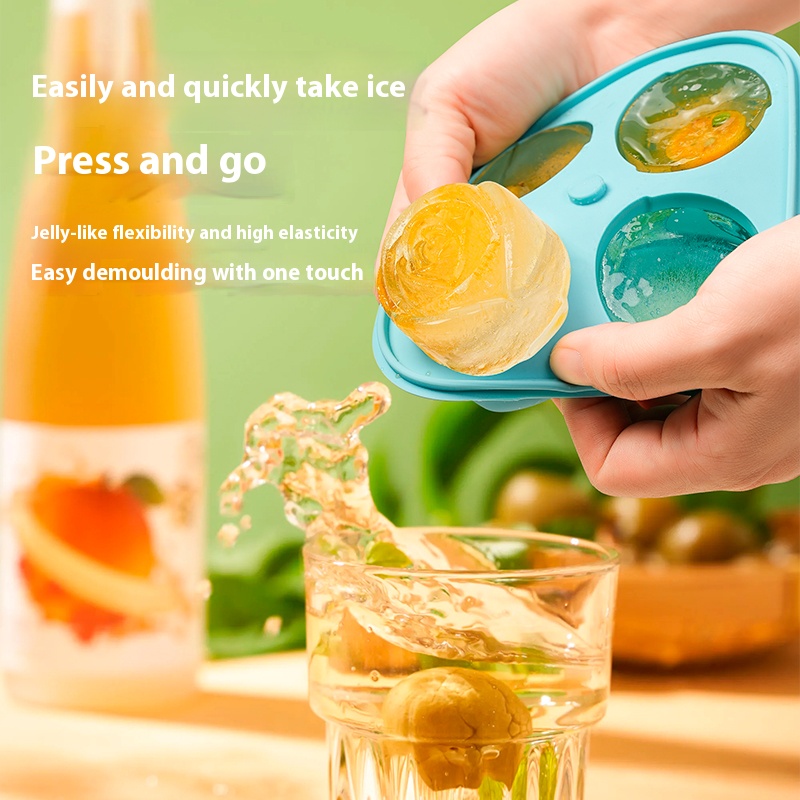 Rose Ice Cube Mold Silicone Ice Compartment Food Grade Large Whiskey Large Capacity Home Ice Maker Molds