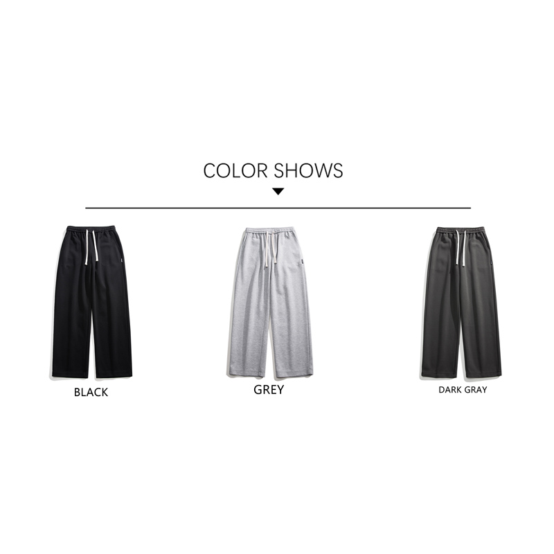 Comfortable Men's Grey Casual Sweatpants Trendy Mid-Rise Straight Leg Design for Teens and Young Men