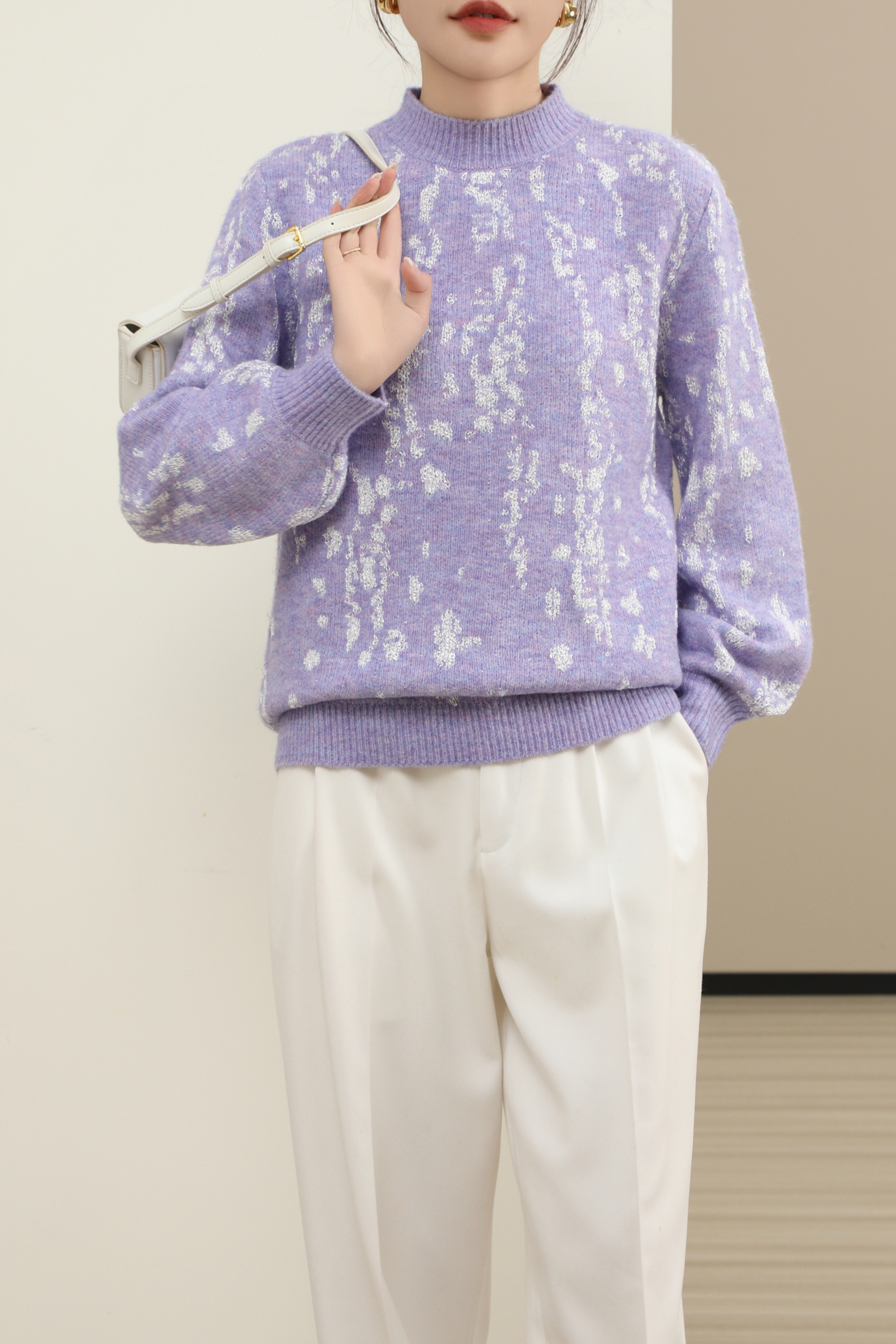Casual Women's Knitted Top - Soft Comfort Fit with Elastic Waistband