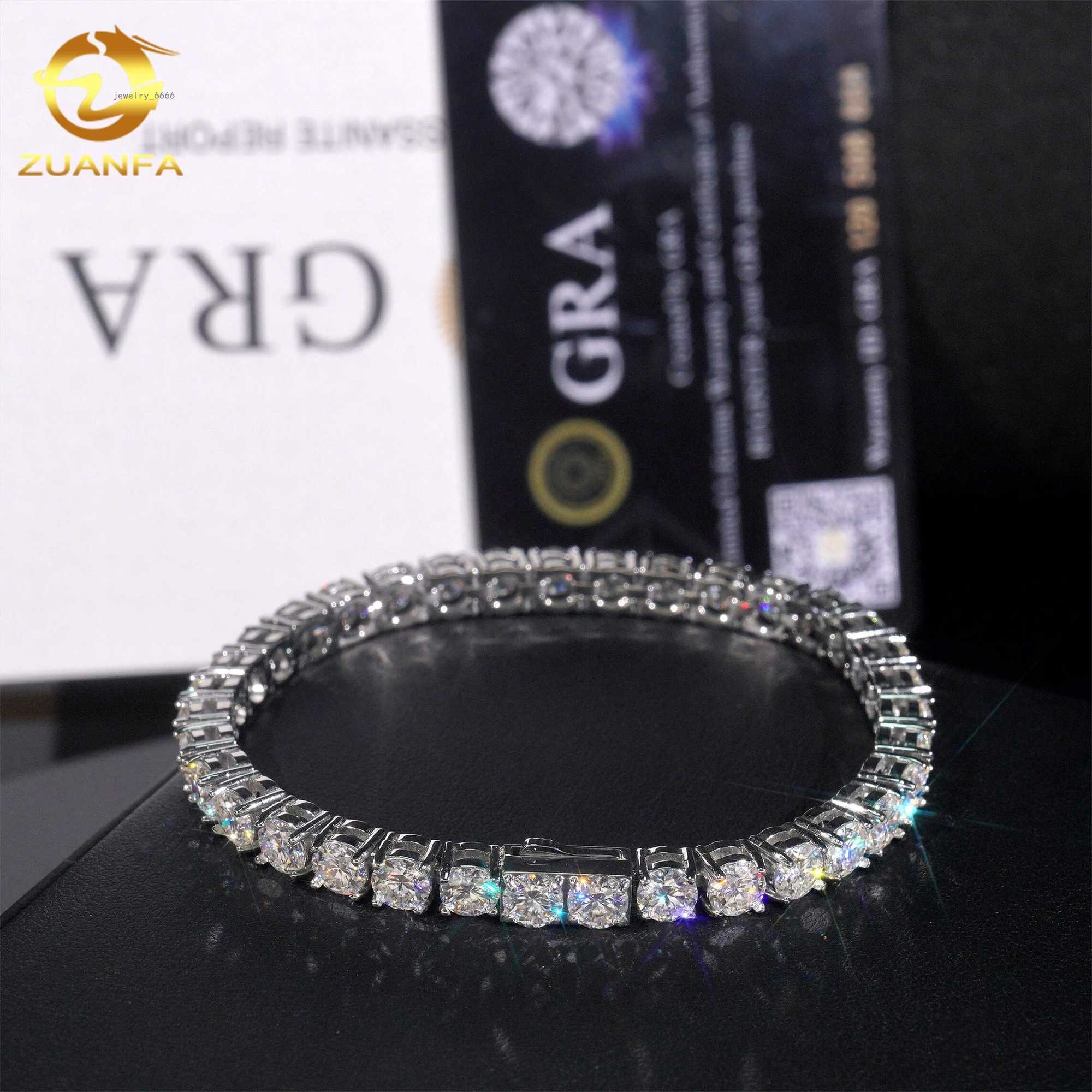 RTS 316L Never Tarnish Tennis Chain Stainless Steel VVS Moissanite Lab Diamond 4mm 5mm Tennis Bracelet