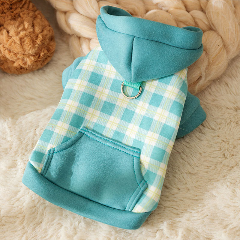 Autumn and winter dog clothes full of prints hooded traction hoodie, small and medium-sized dog cat pet clothes HS62