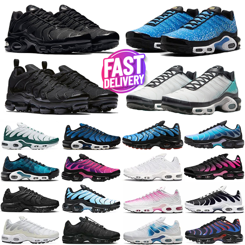 tn tnss chaussure tn3 homme 1 Naples Running Shoes Mens Women Triple Black White Sky Blue Gradient Breathable Men designer Trainers outdoor Sports Sneakers