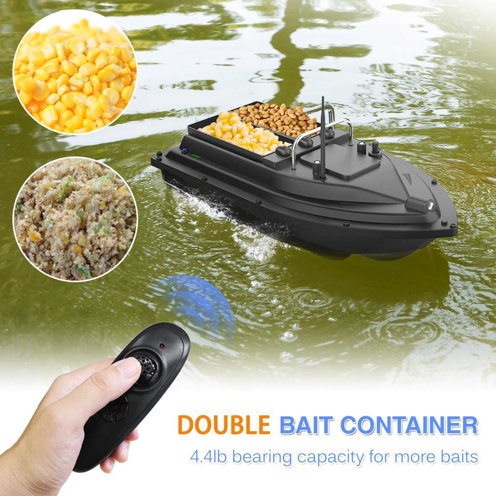 Fish Finder GPS Fishing Bait Boat 500m Remote Control Bait Boat Dual Motor Fish Finder 2KG Loading Support Automatic Cruise/Return/Route S2412196