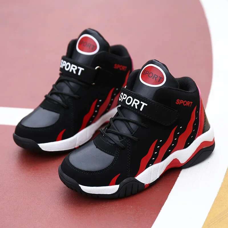 Warm Winter Kids Sport Boys C asual Sho es High Top Tennis Children's Plush Leather Run ning Sn ea kers for Girls New