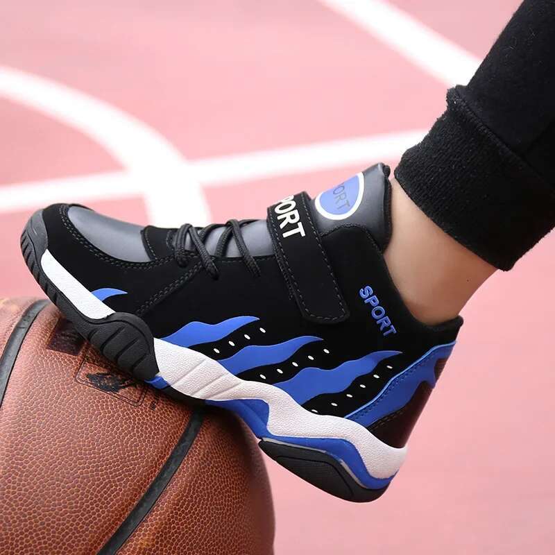 Warm Winter Kids Sport Boys C asual Sho es High Top Tennis Children's Plush Leather Run ning Sn ea kers for Girls New