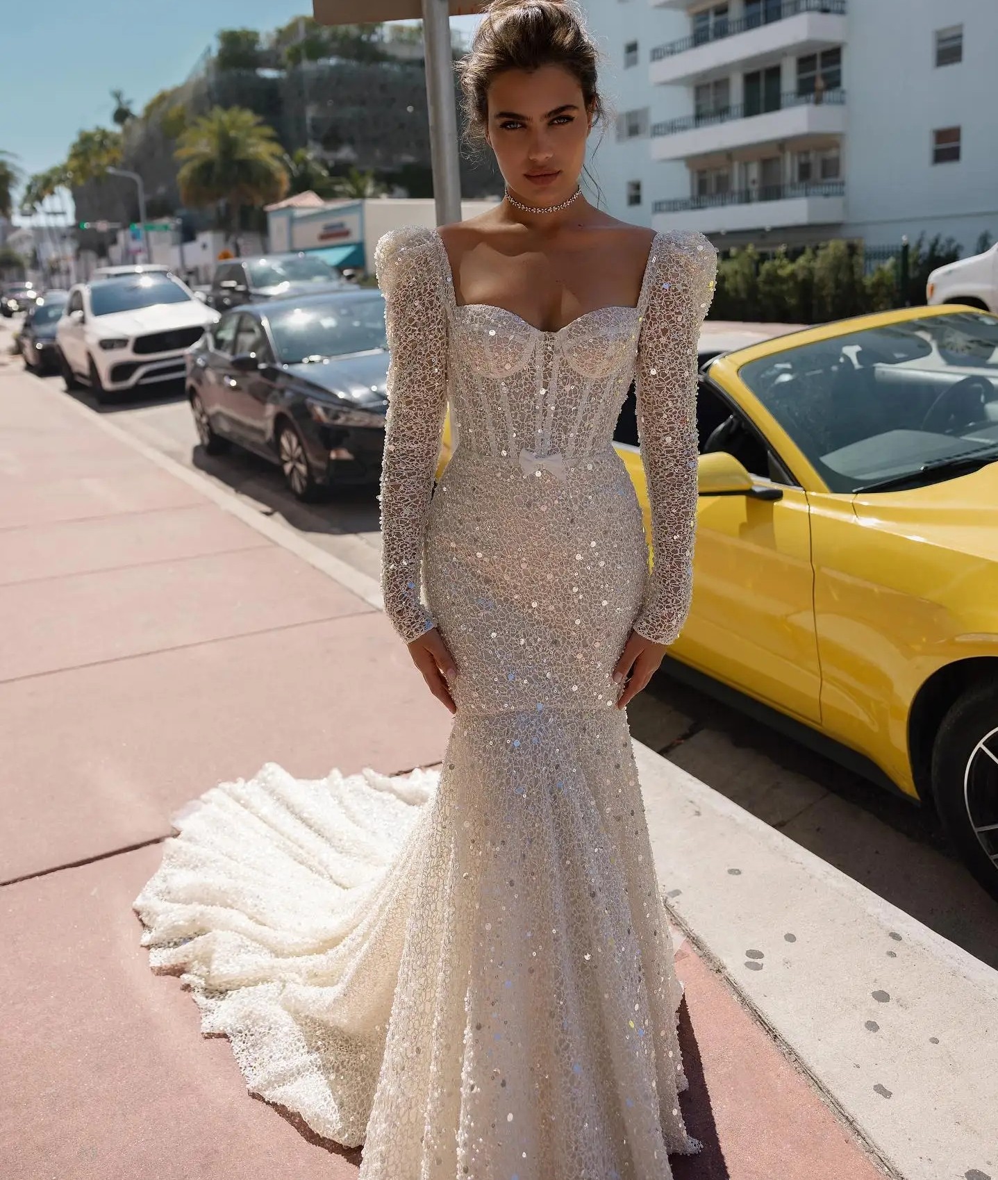 Mermaid New Wedding Dress Long Sleeve Sweethert Beaded Sequines Bridal Bride Gowns For Women Abendkleider Vestidos De Novia