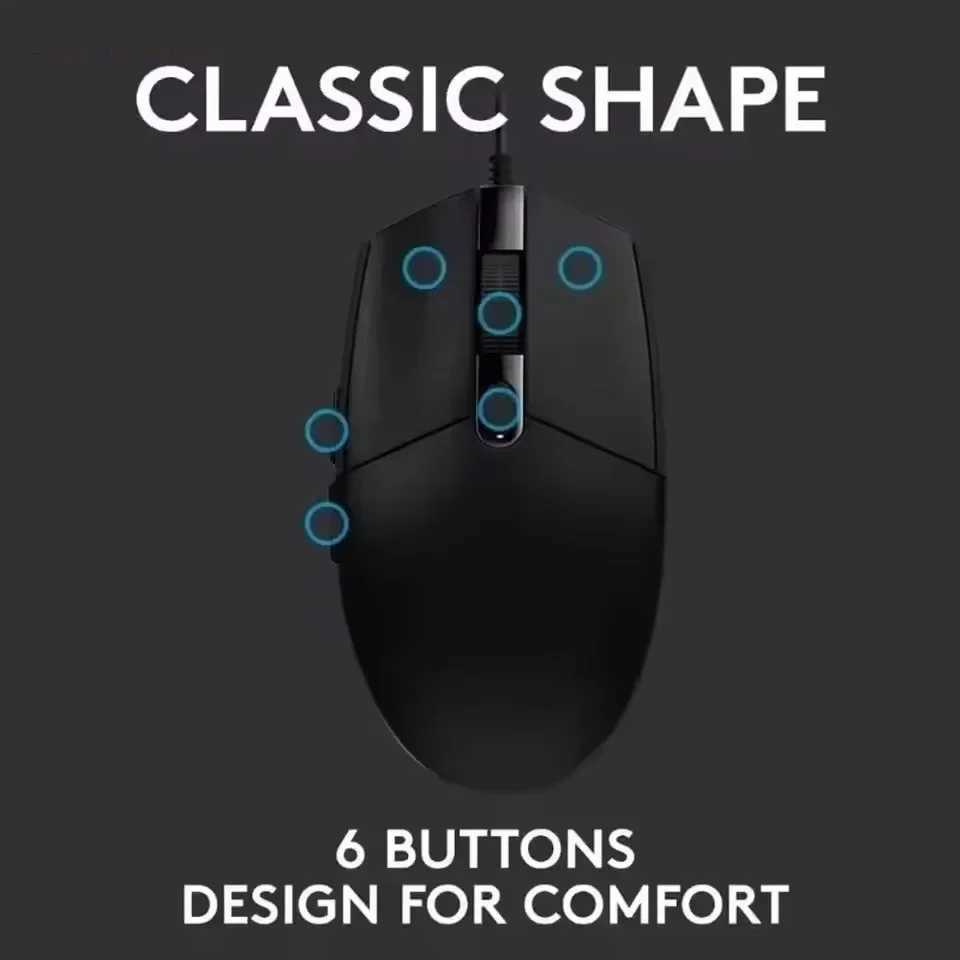 G102 2ND GEN Wired Gaming Mouse RGB USB for Office PC Laptop Ergonmic Mouse Gamer Mechanica Side Button 8000 DPI M250102