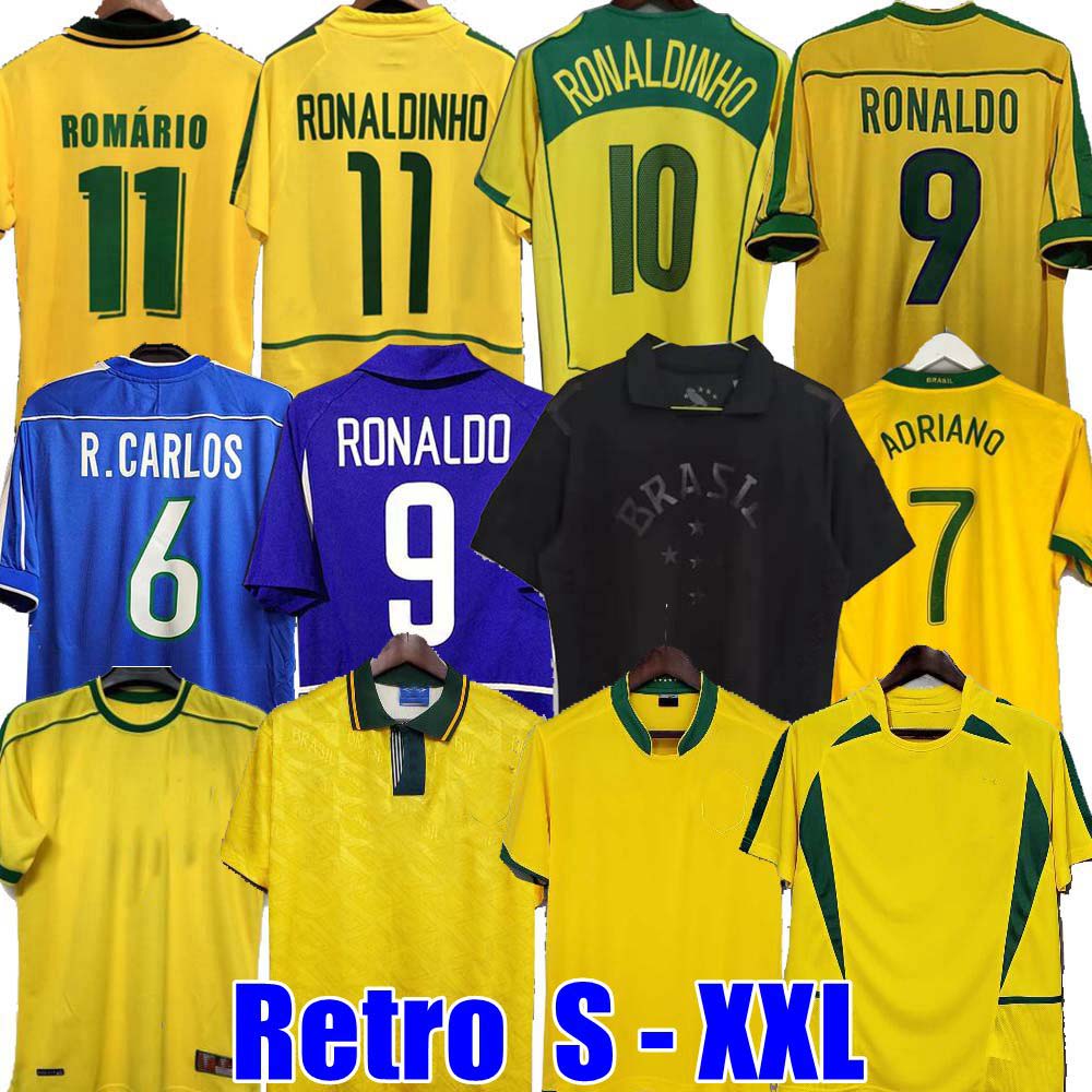 1970 1978 1998 retro Brasil PELE soccer jerseys 2002 Carlos Romario Ronaldo Ronaldinho shirts 2004 1994 BraziLS 2006 RIVALDO ADRIANO KAKA 1988 2000 2010 VINI JR