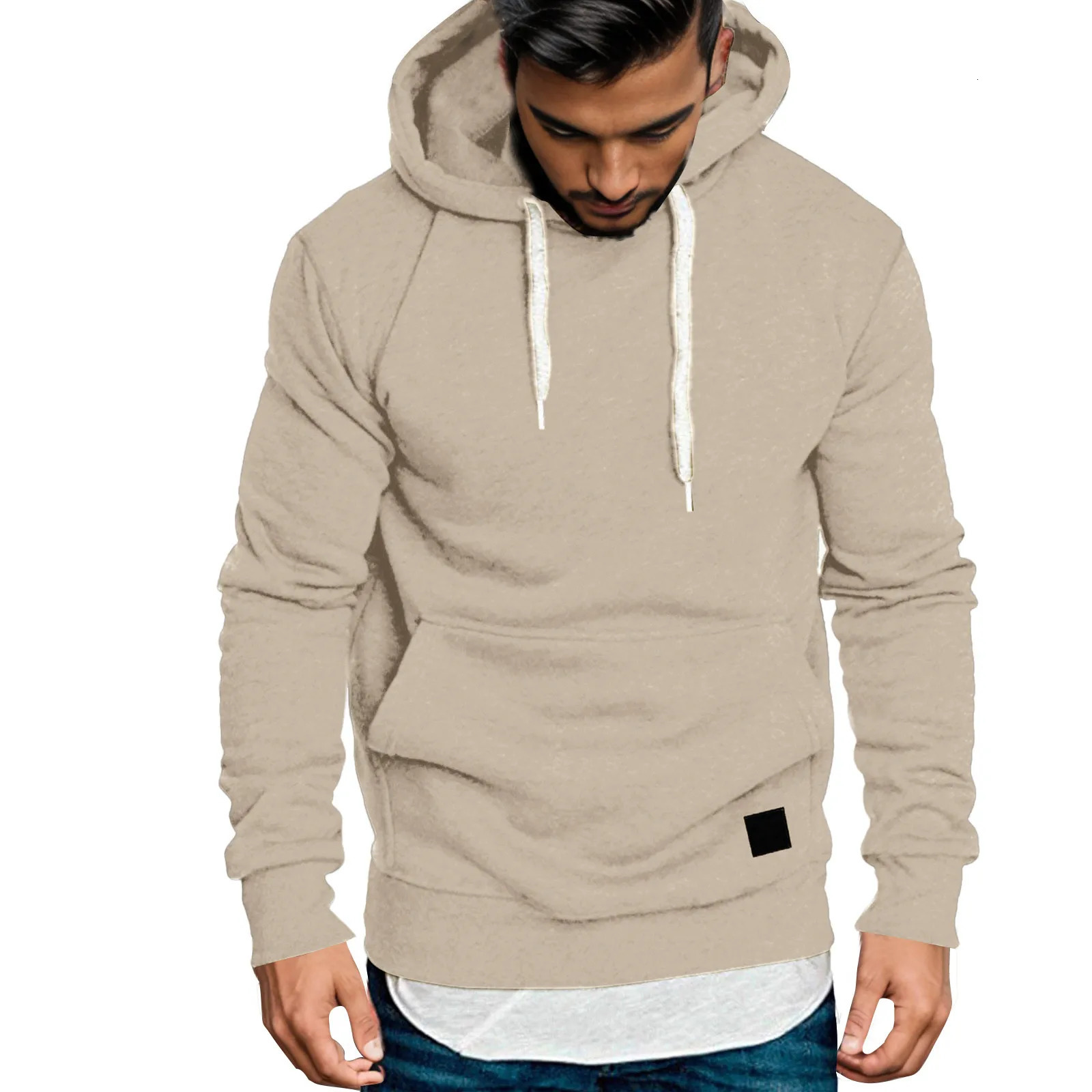 Mens Casual Patchwork Colour Simple Hooded Sweatshirt Mens Winter Warm Comfortable Fashion Sweatshirt Jacket 250102