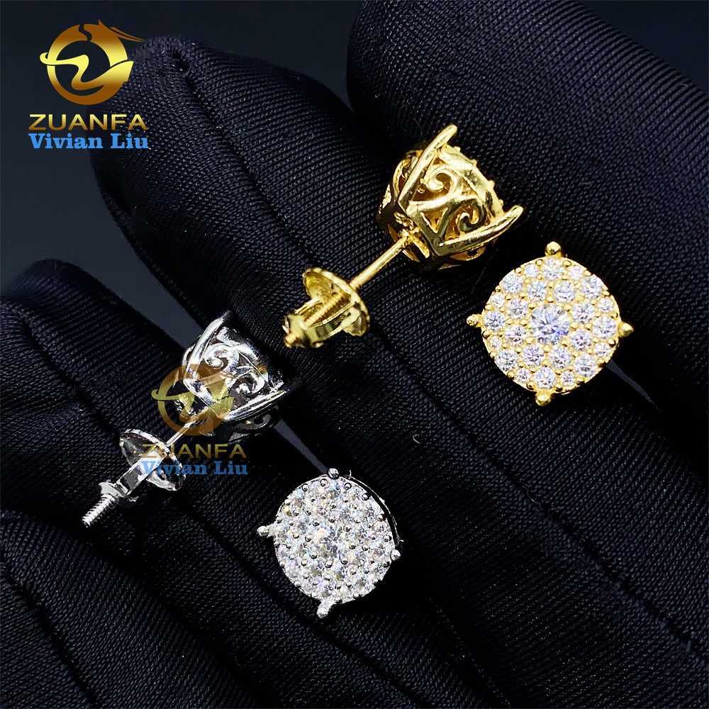 Pass diamond tester vvs moissanite 18k gold plated 925 sterling silver shiny jewelry high quality earrings for women
