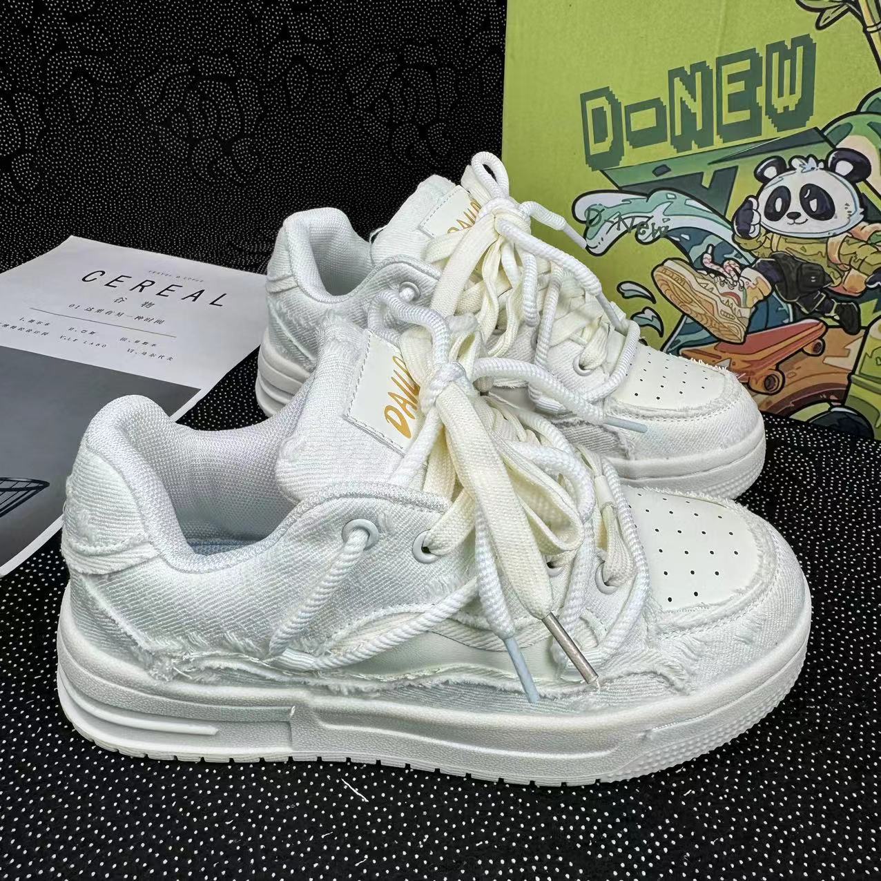 National tide ins retro thick soled bread shoes network red explosion trend casual shoes with sports board shoes men 2025