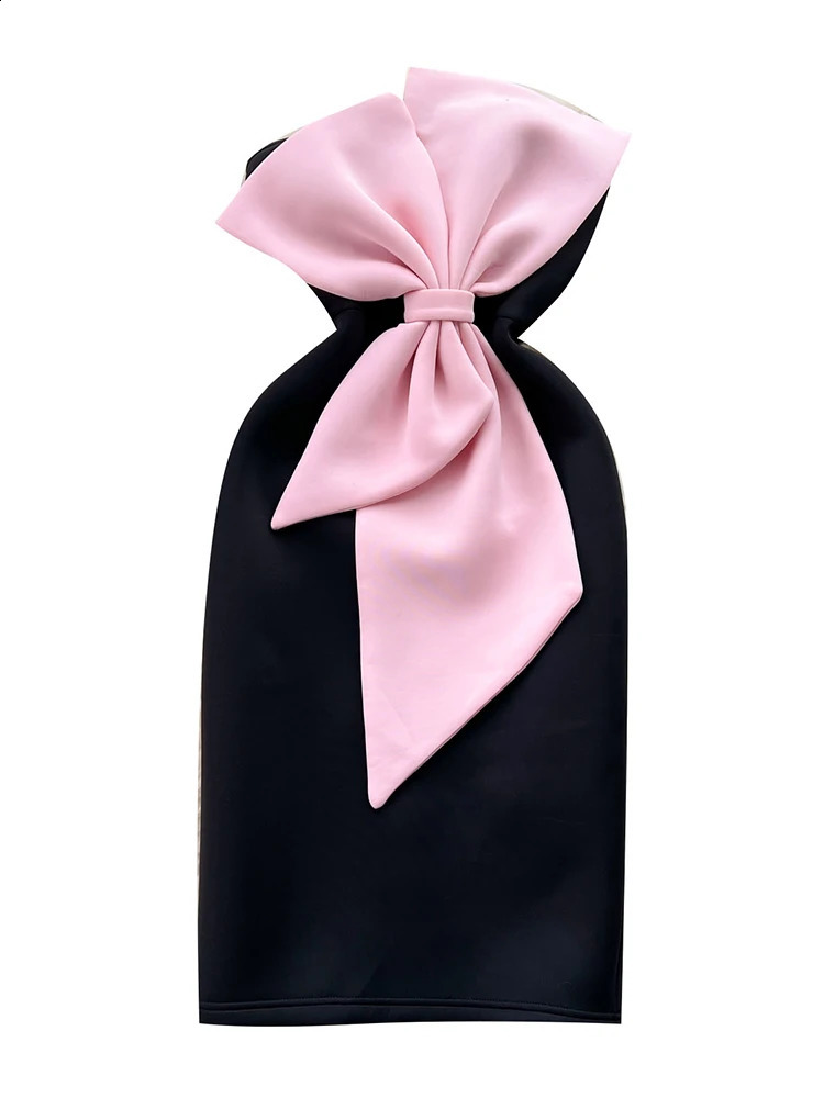 XFPV Womens Sleeveless Three way Bow A-line Ultra Thin Dress Vestidos Y2k Sweet Korean Fashion Trend Spring and Autumn 2025 SM8116 241231