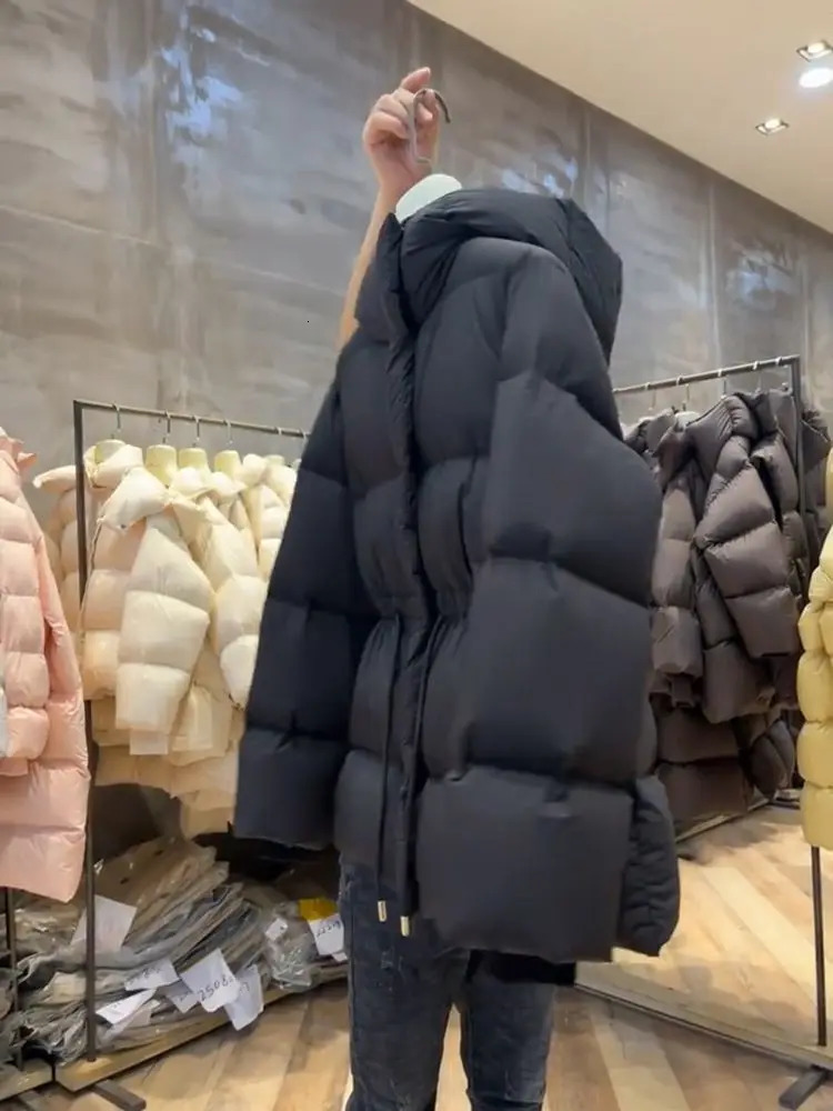 Gagarich Elegant Woman Black Cotton Jacket Warm Winter 2024 Feel Thick Coat Cotton Parkas Clothing 241231bj