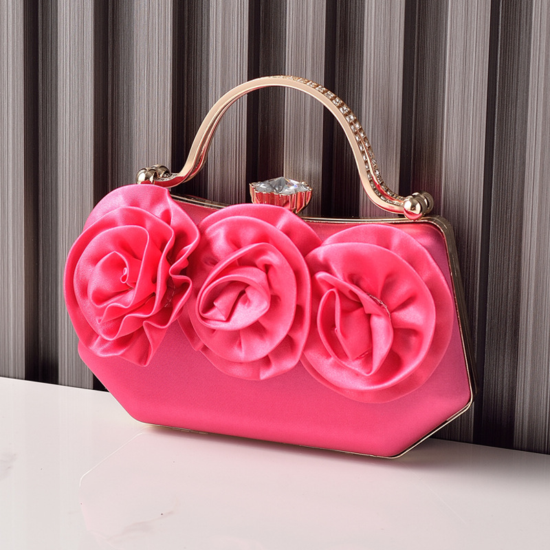 Silk Flower Evening Bag Dress Pair Party Bag Handheld Bag