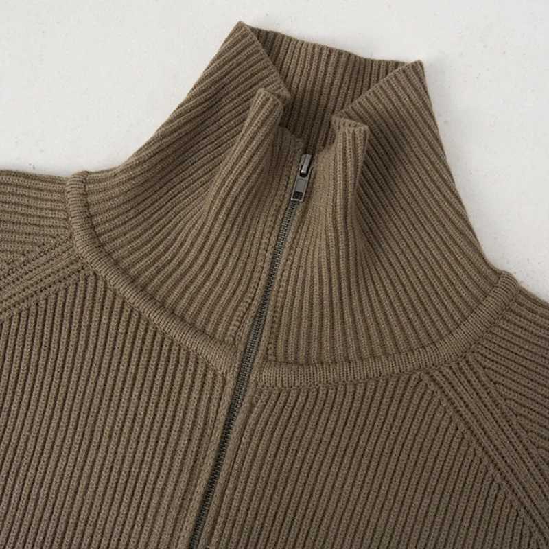 High Quality Zip up Knitted Open Knitted Woolen Sweater for Men Simple and Comfortable Knitted Men Handsome Mature Intelligent Leisure Daily High Stre