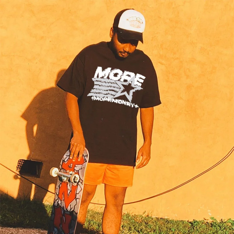 Men Tshirt Oversized Cotton Star Y2k Streetwear Harajuku Short Sleeve Tee Tops Graphic Vintage Aesthetic Korean Fashion Clothing 241231