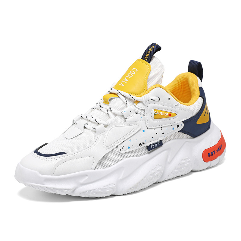 Men Casual Shoes Trendy Style Yellow Blue Breathable Mesh Casual Style Jogging Tennis Gym Sneaker Free shipping