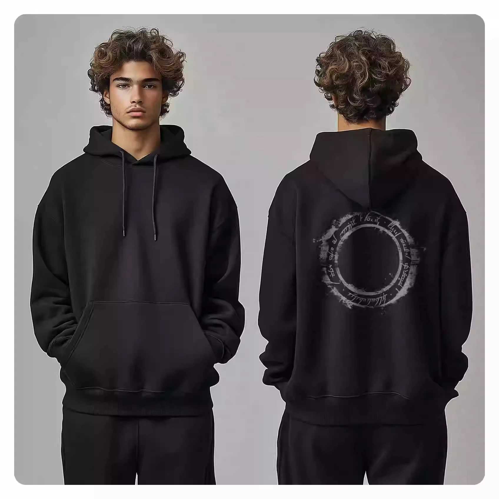 Men's Hoodies Sweatshirts 2025 Lord of The Rings American Heavy Sweater Autumn and Winter New Men Women Hooded Trendy Brand Cotton Loose Versatile Coat J241230