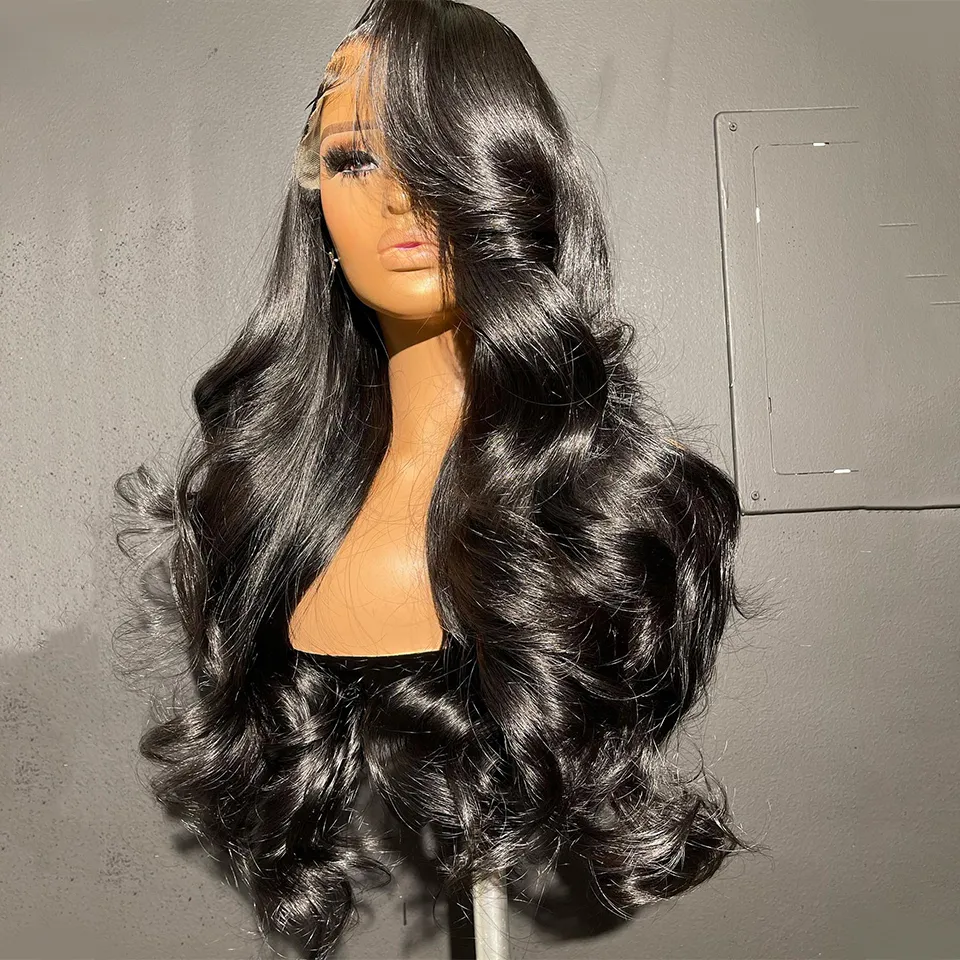 13x4Lace Front Wig glueless preplucked Synthetic Deep Wave Wigs For Black Women Daily Use Omber Blonde High Quality Heat Resistant Fiber Look Like Hum