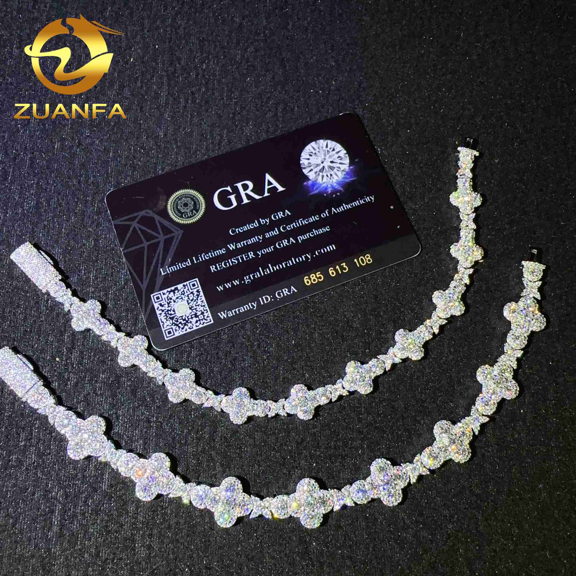 RTS 10mm 13mm width cross bracelet silver 925 vvs moissanite diamond hip hop iced out jewelry cross tennis chain bracelet