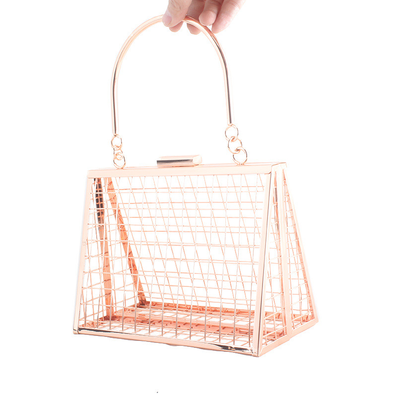 Free Shipping Evening Bags Hollow Out Clutch Bag Bird Cage Women Handbag Tote Metal Girls Tophandle Purse Fashion Party Pouch Designer Bag Luxury Bag 