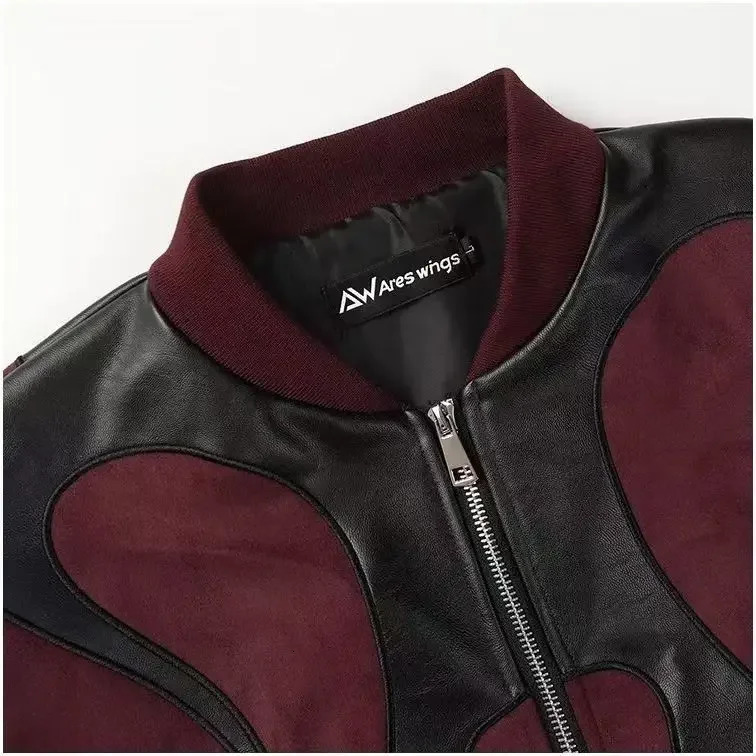 American style decal comparison leather baseball jacket mens autumn jacket -selling loose casual leather jacket unisex 241230