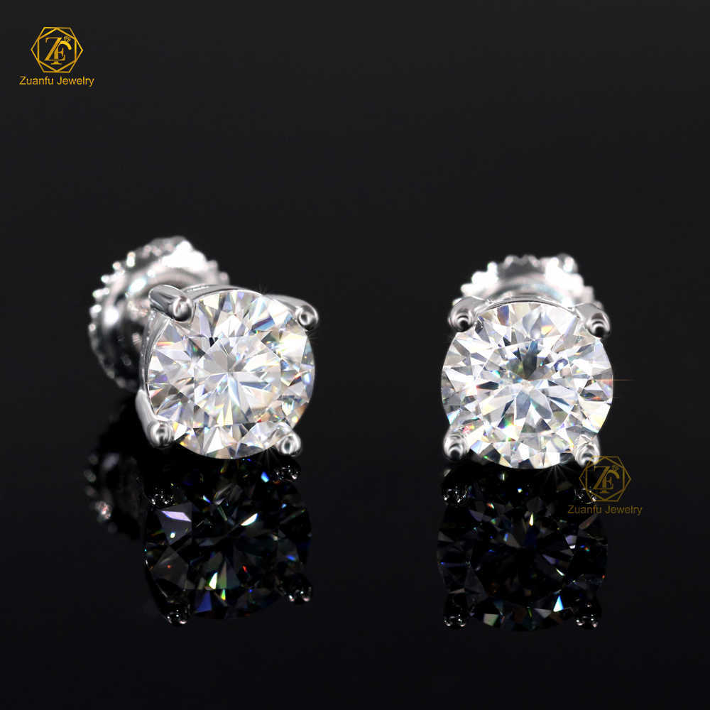 Hot selling Fine Jewelry Earrings 5mm 6.5mm 8mm 925 Silver D VVS Moissanite Earrings For Men Women