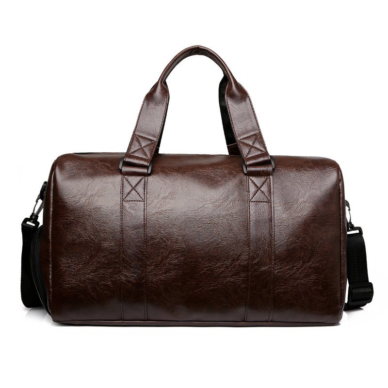 Duffel Bags Men Retro Leather Big First Layer Large-capacity Travel Bag Male Business Trip Handbag Shoulder Messenger BagDuffel