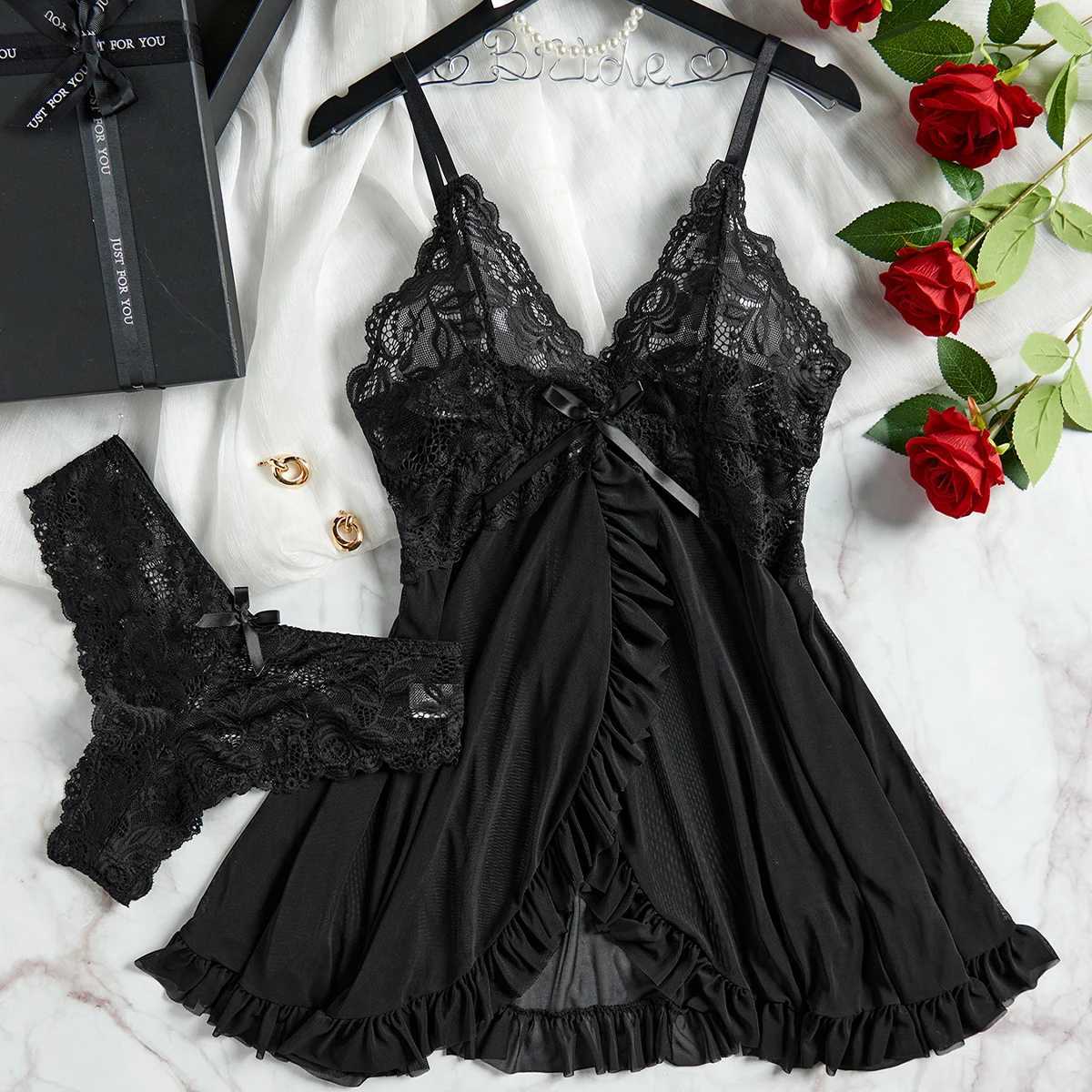 Sexy lingerie womens crotch less pajamas lace pajamas sex clothing exotic womens lingerie pajamas W250103
