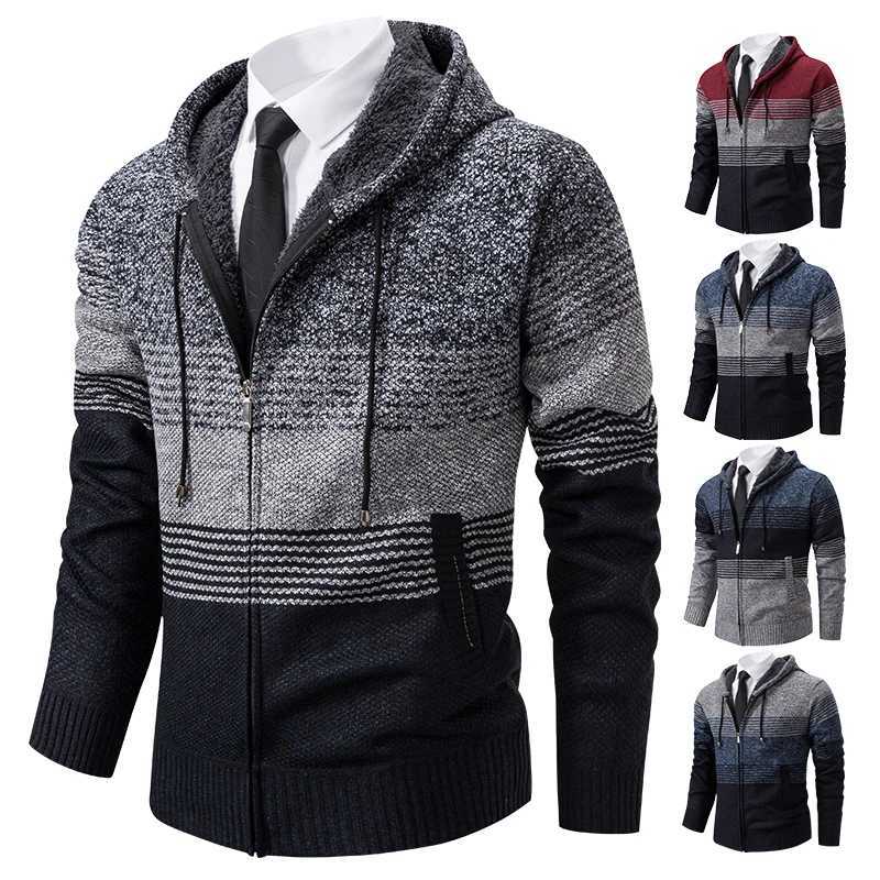 Mens hoodie cardigan jacket 2023 new autumn casual hoodie Y2K Korean street knitted jacket trend Hombre clothing W250103