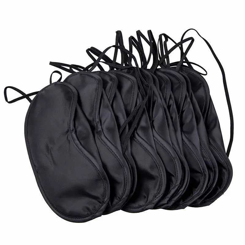 1pc Black Sleep Mask Natural Sleeping Eye Mask Eyeshade Cover Shade Eye Patch Women Men Soft Portable Blindfold Travel EyepatchXJ250103