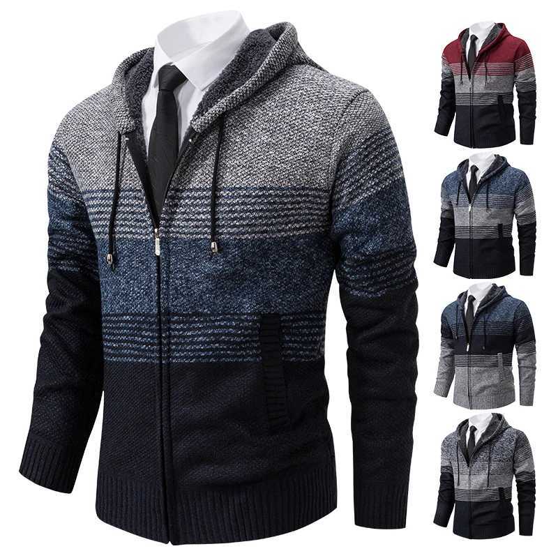 Mens hoodie cardigan jacket 2023 new autumn casual hoodie Y2K Korean street knitted jacket trend Hombre clothing W250103