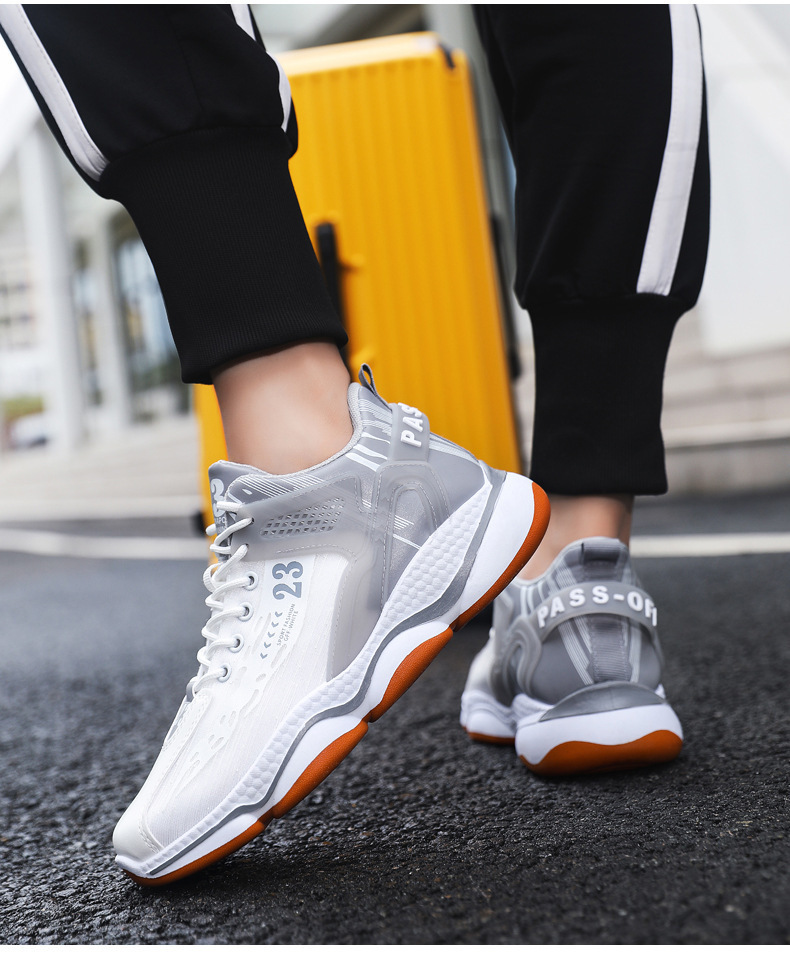 Fashion basketball shoes 2025 spring and autumn new breathable thick sole men's sports fashion shoes high top all match running shoes free shippi